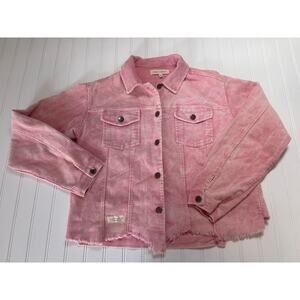 Simply Southern Pink Corduroy Long Sleeve Jacket - Size Women's Large